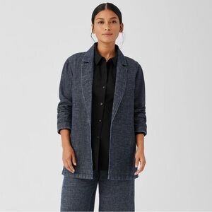 EILEEN FISHER long hemp blazer in denim blue 1X